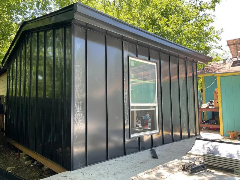 Black standing seam metal wall panels for Metal Roof Installation in Atherton